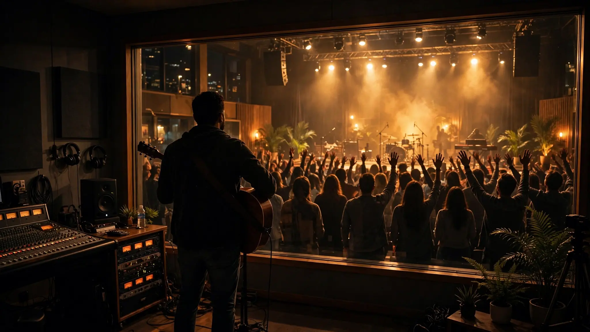 Régis Danese com a esposa Kelly e os filhos Brenda e Brunno na assinatura do contrato com a Universal Music Christian Group no Rio de Janeiro