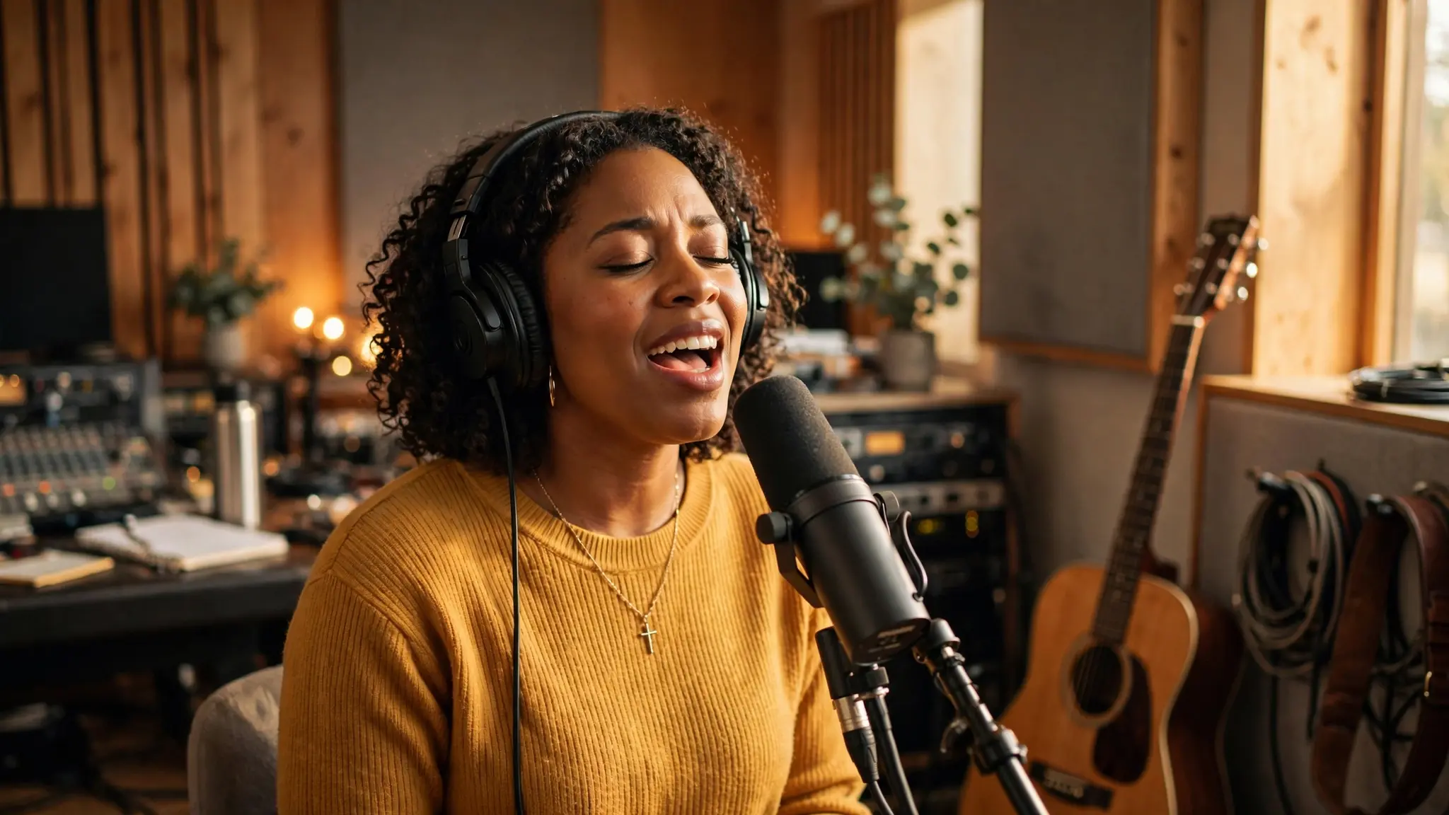 Canadian Christian artist Shekinah Grace Moyes singing on stage