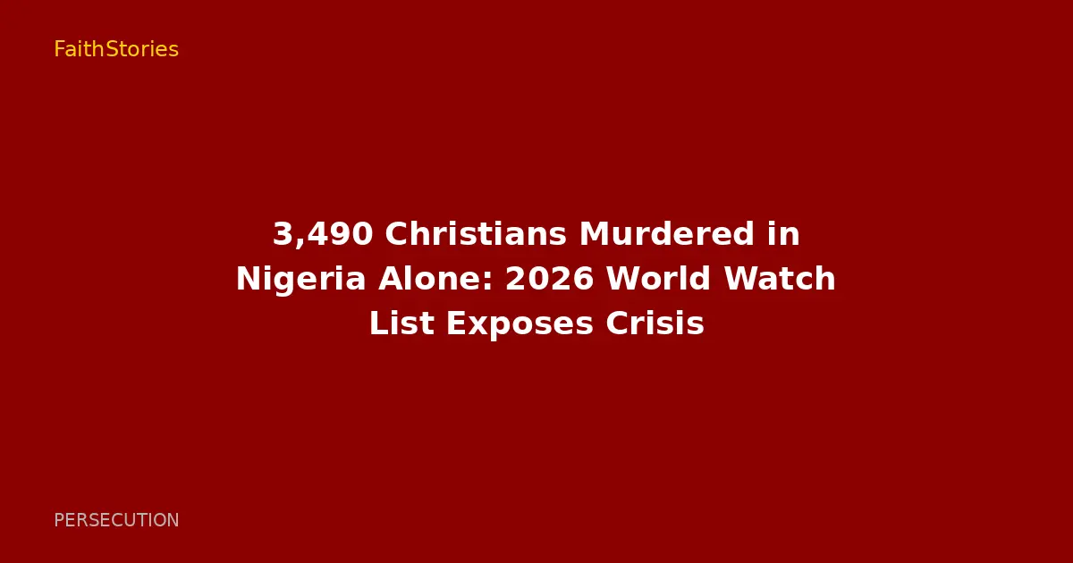 3,490 Christians Murdered in Nigeria Alone: 2026 World Watch List Exposes Crisis