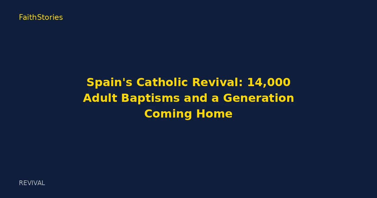 Spain's Catholic Revival: 14,000 Adult Baptisms and a Generation Coming Home